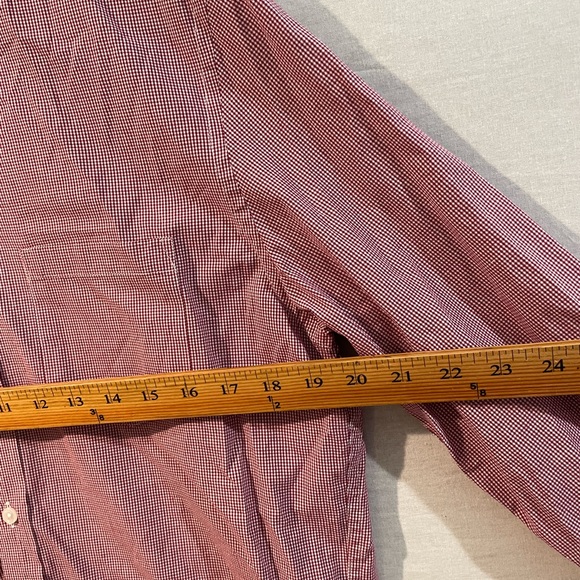 J.Crew Casual Shirt Mens M Flex Red Wine & White Button Up Long Sleeve - Picture 11 of 12